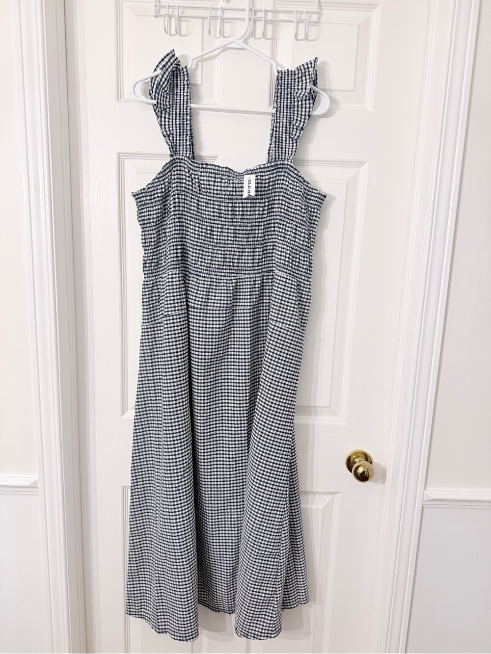 NWT Old Navy Gingham Smocked Dress - Black & White
